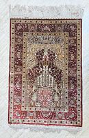 Full view of entire rug showing overall pattern and fringe