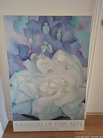 Full front view of mounted floral poster