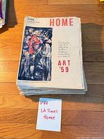 Stack of Los Angeles Times Home supplements, top issue Art '59 visible