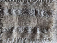 cream wool tufted pillow with fringe