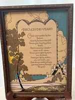 Full view of framed print with poem and illustration