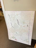 Front view of large mixed media canvas showing overall composition and size