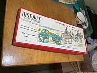 Box lid showing Historex branding and illustrated Napoleonic artillery scene