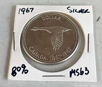 Obverse flying goose side in holder