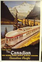 Full view of the 16" x 24" reproduction poster showing train, mountains and full text