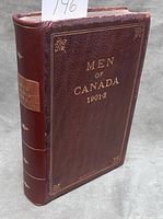 Front cover showing leather binding, gilt border and spine label