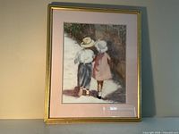 Front view of framed artwork showing subject and frame