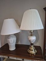 Two table lamps side by side showing shades and bases