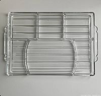 Top view of clear rectangular divided glass tray