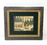 Frontal view of painting within frame