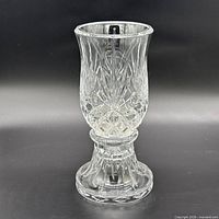 Full view of crystal hurricane candle holder