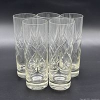 front view of all five highball glasses