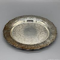 Overhead view of Wm. A. Rogers silverplate tray showing full design
