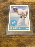 Card front in plastic sleeve