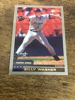 Front of Billy Wagner Topps card showing action photo and card design