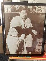 Full view of framed Joe DiMaggio photograph