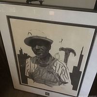 Framed Nathan Jones lithograph full view