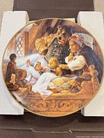 Front view of plate showing Goldilocks and bears scene