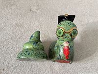 Front view of owl bookend and matching wedge mate