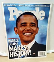 Front cover featuring Barack Obama headline
