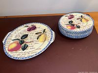 platter and stacked plates showing front design