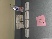 All nine pieces: Dial liquid hand soap pump, five wrapped bar soaps, four boxed Olay bars