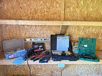 Overall view of tools on shelf