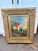 Full view of framed painting showing subject and frame