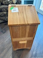 front and top view of wooden storage box
