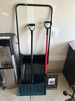 All three shovels standing together for size and number reference