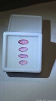 Four pink marquise sapphires in gem display box