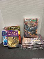 Group shot of all nine Harry Potter hardcovers