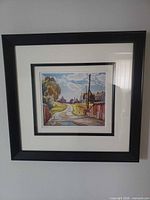 Framed print showing artwork, mat and frame