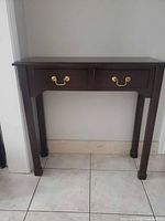 front view showing full table and drawer fronts