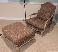 Armchair and ottoman full view