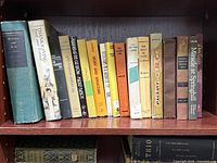 Shelf showing majority of books with titles visible