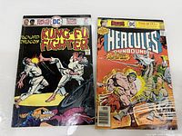Front covers of Kung-Fu Fighter #4 and Hercules Unbound #6