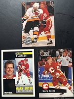 Fronts of all three Gary Suter cards displayed