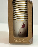 Front view of sealed Zara Home Christmas Edition box showing stacked cups and Santa design