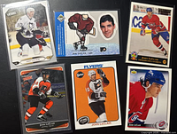 All six John LeClair cards laid out, showing fronts
