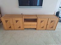 Full front view of the three-piece modular unit together