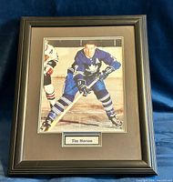 Full view of framed Tim Horton photo display