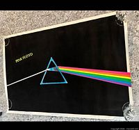 Full view of Pink Floyd Dark Side of the Moon velvet poster showing entire design and size perspective
