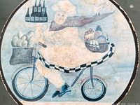 close-up of decoupage top design
