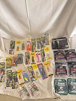 Group view of all packaged lures and line
