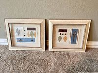 Both framed botanical artworks side by side