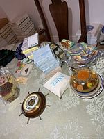 Overall view of all items on table