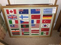 Full view of framed mini flag display