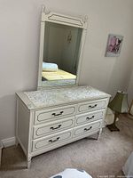front view of dresser with mirror attached