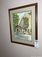 Framed watercolour showing full artwork, mat and frame